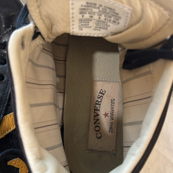 Converse Allstars John Varvatos ,Size 8 In Black/Gold Leather - Picture 7 of 9